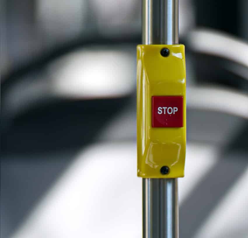 כפתור עצור של אוטובוס