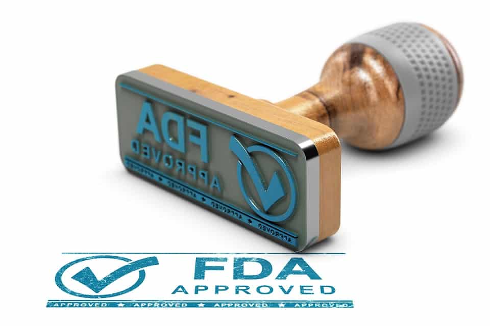 חותמת אישור של מנהל המזון והתרופות האמריקאי FDA